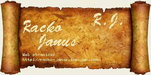 Racko Janus vizit kartica